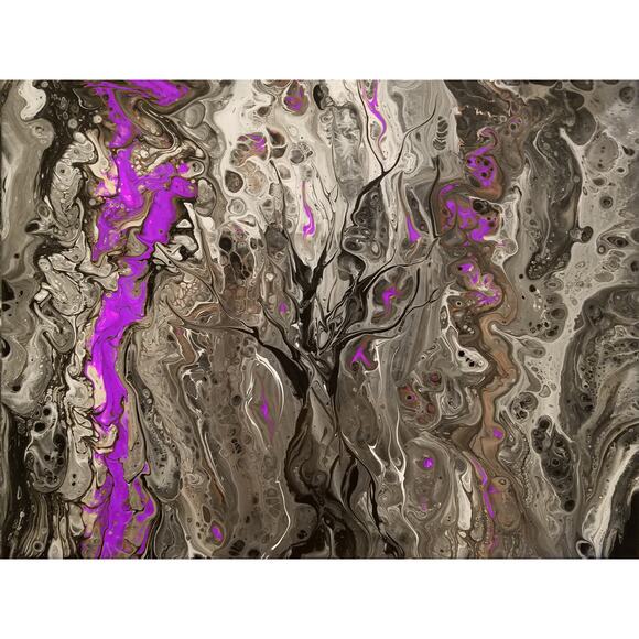 Art Print from my Original Work 11" x 14" "Afterburn, Purple Flames" Acid Free - Picture 1 of 1